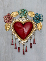 Heart with pompoms and flowers