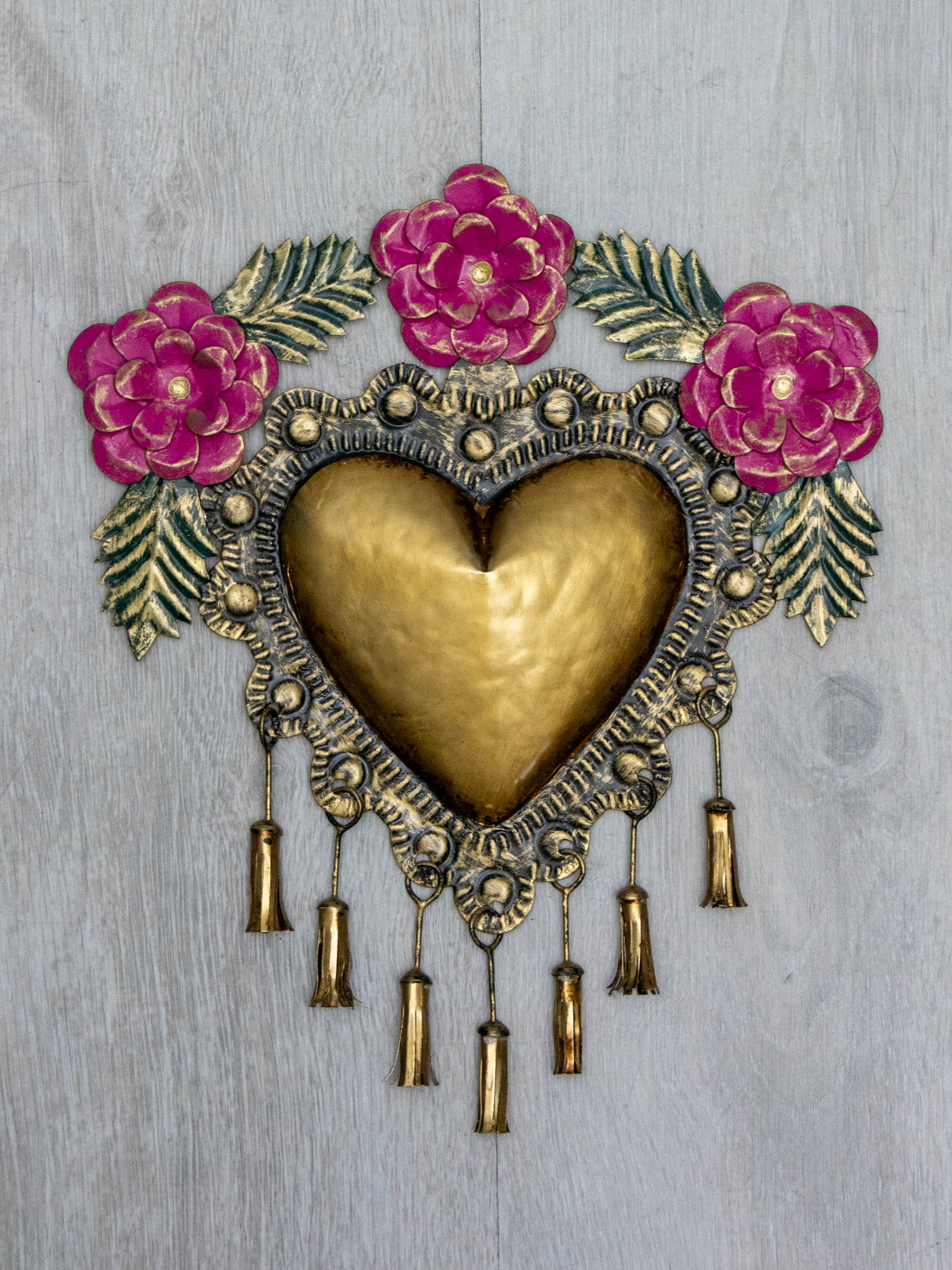 Heart with pompoms and flowers