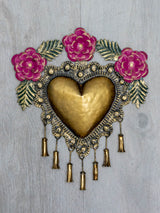 Heart with pompoms and flowers
