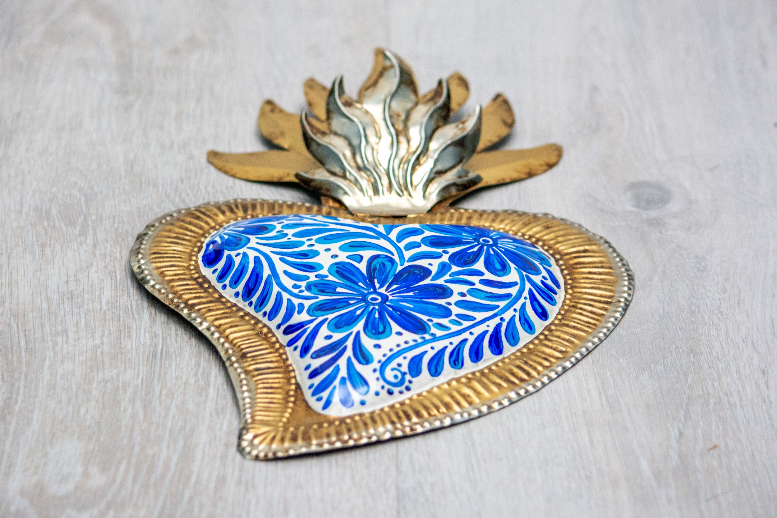 Corazón doble flama talavera