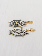 Small octagonal mandala earrings