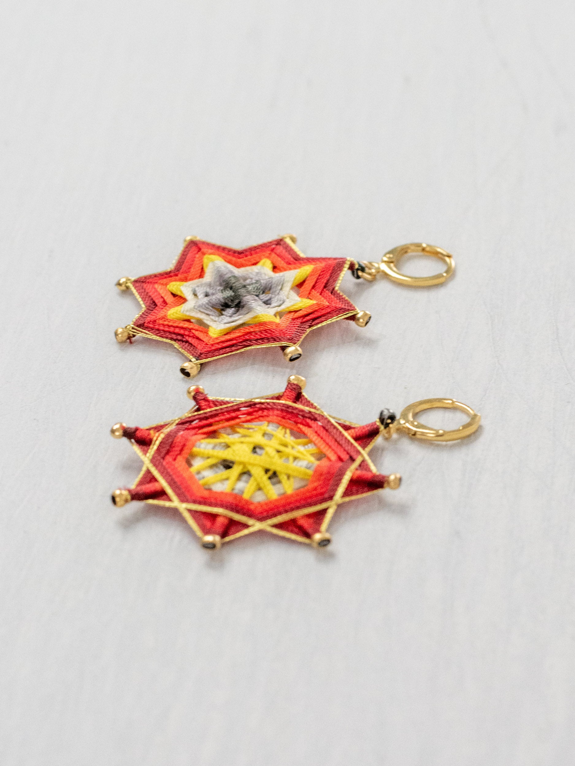 Large star mandala earrings