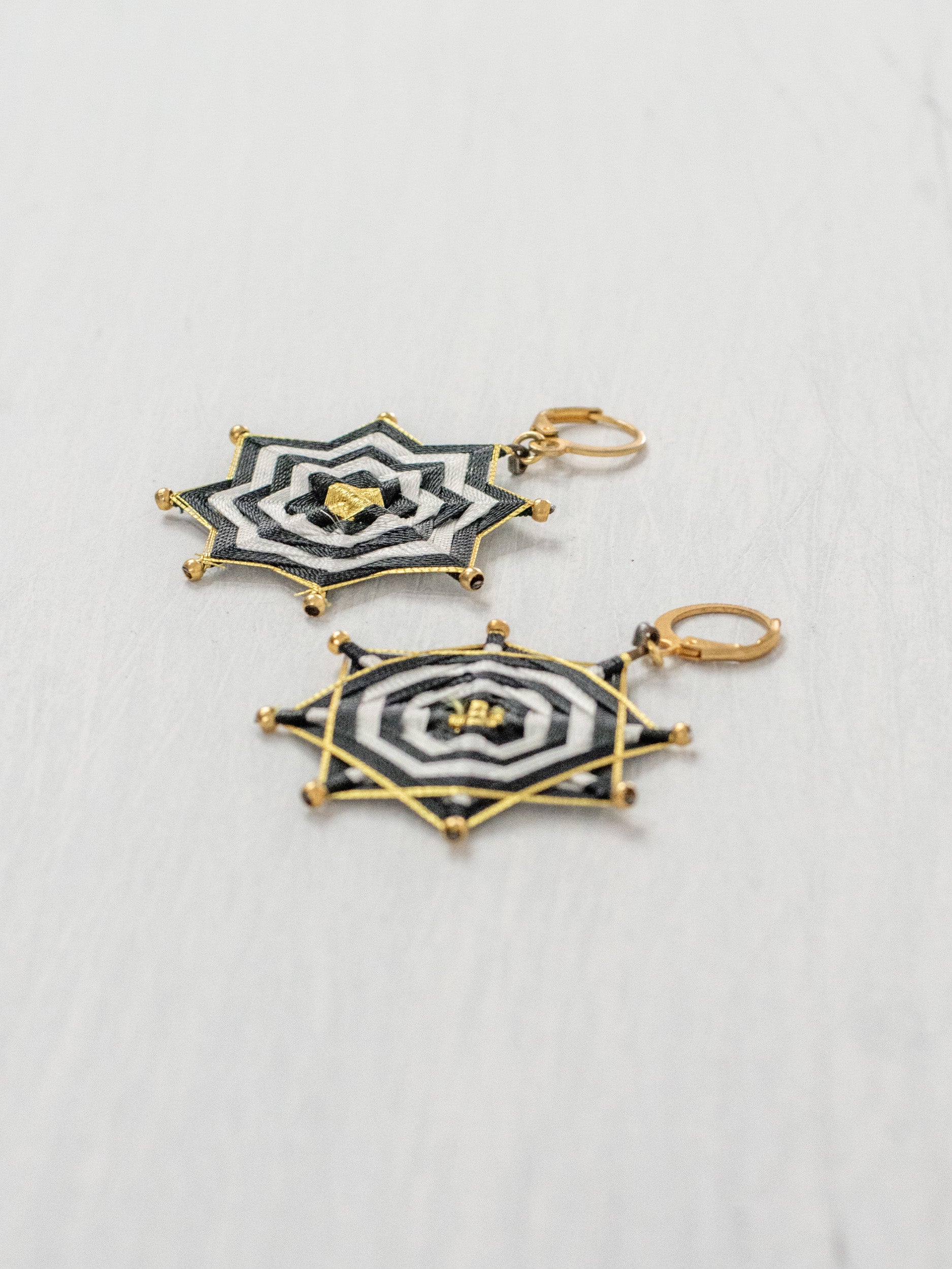 Large star mandala earrings