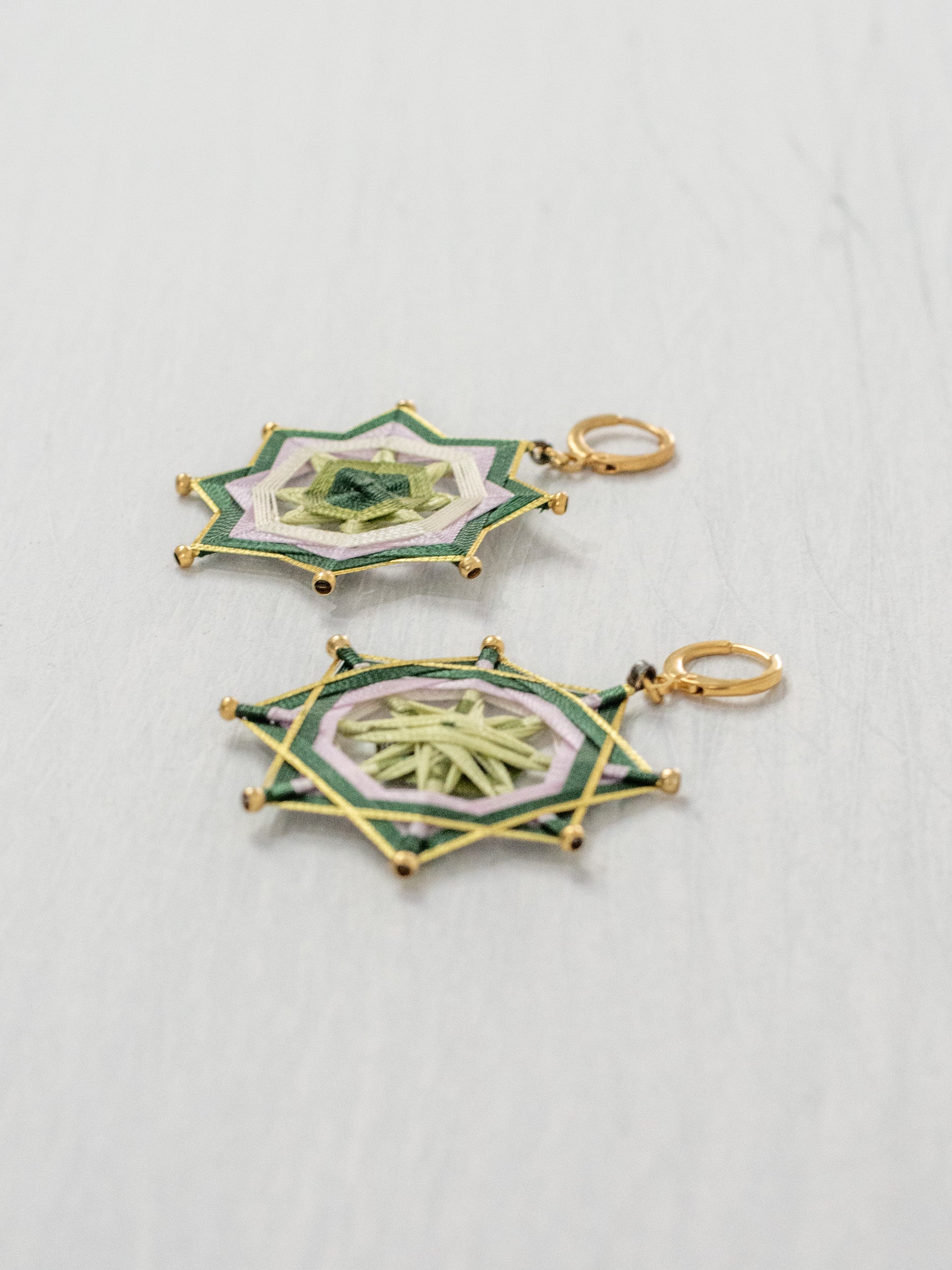 Large star mandala earrings
