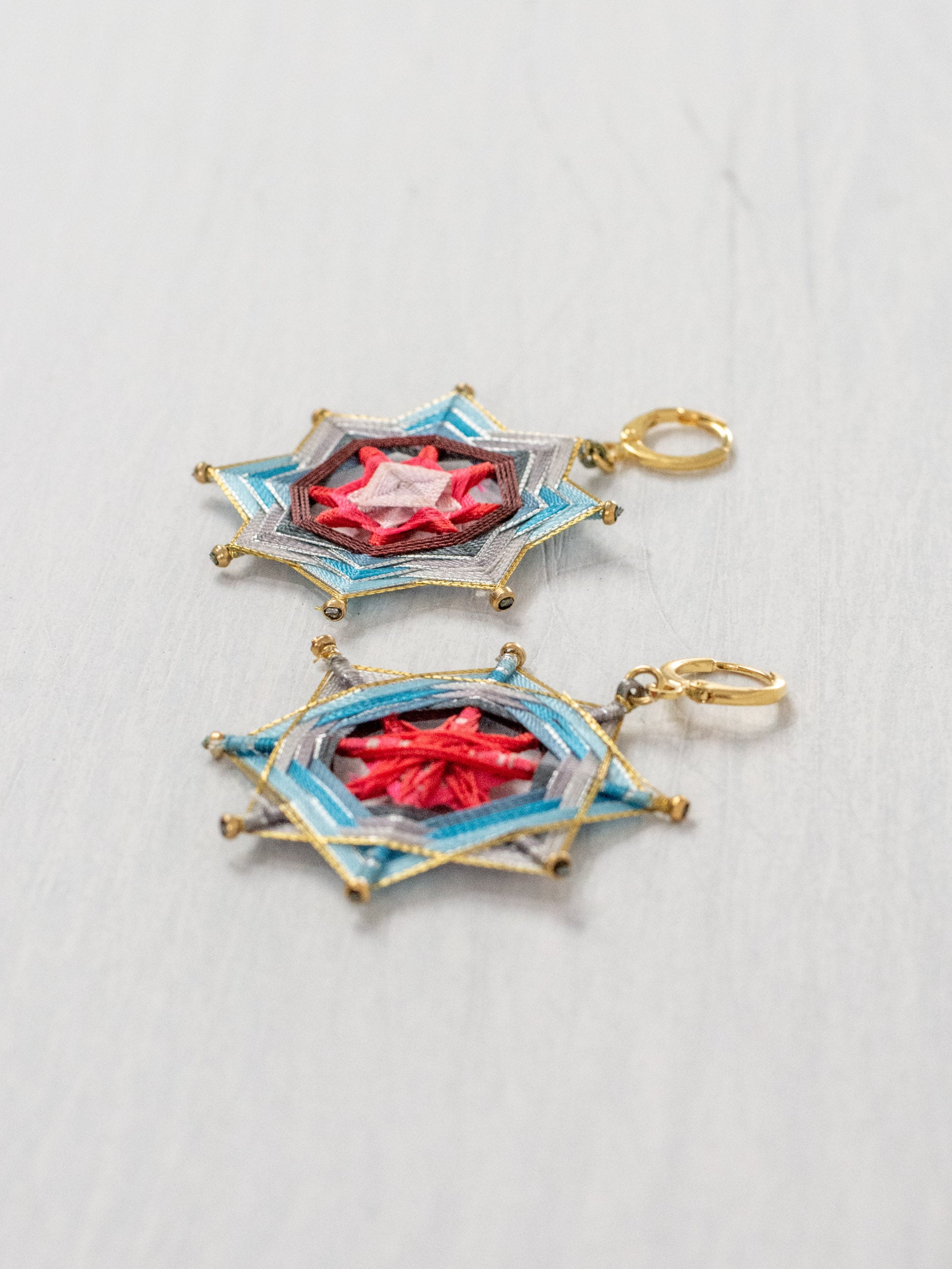 Large star mandala earrings