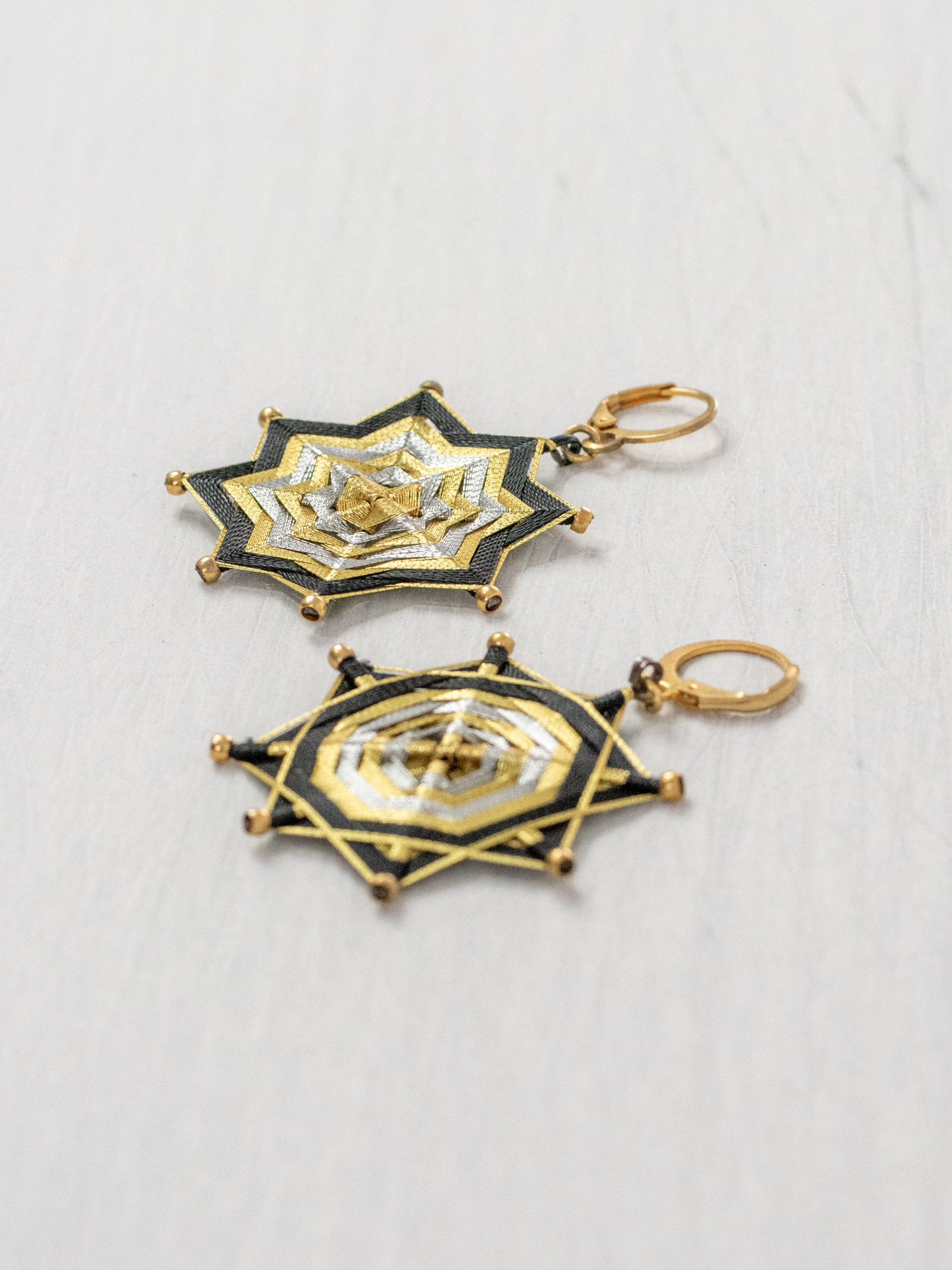 Large star mandala earrings
