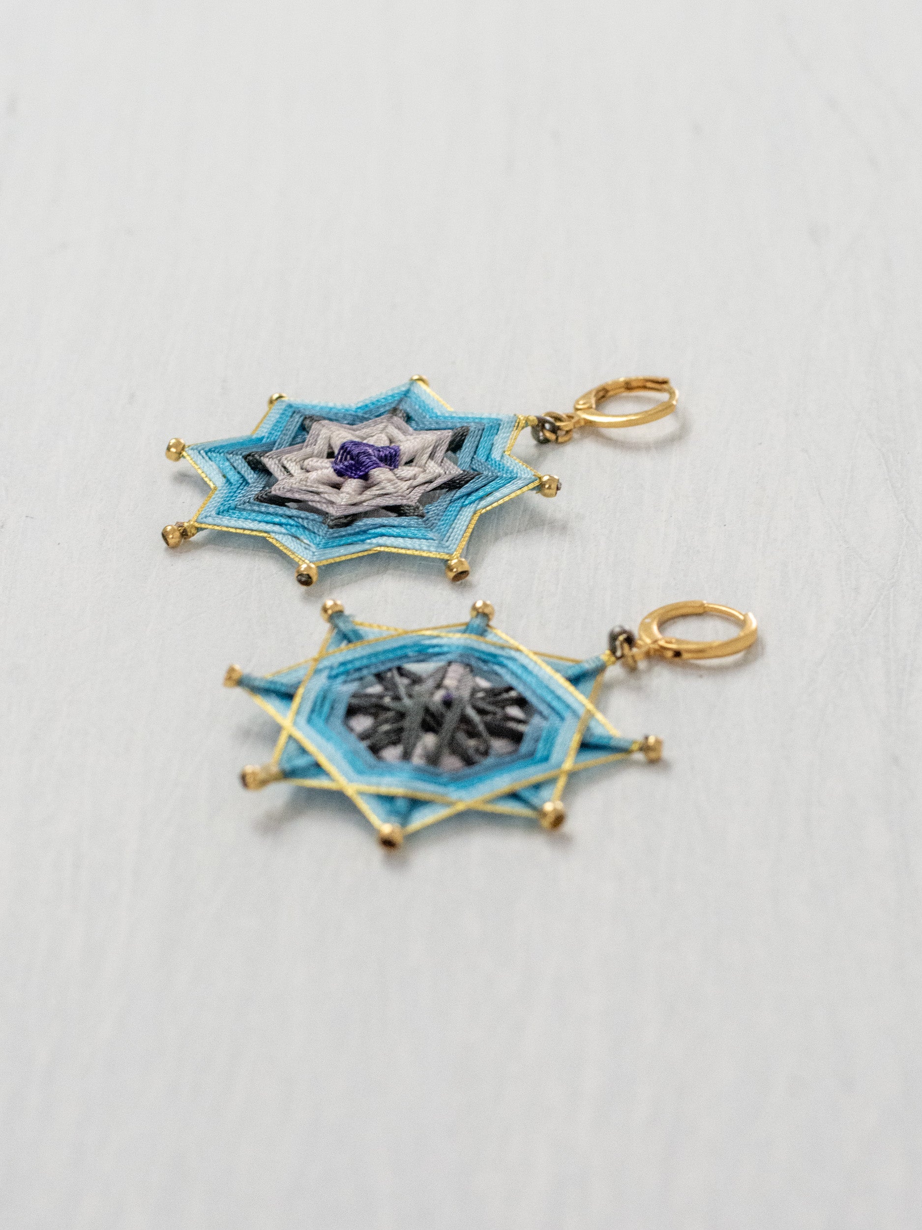 Large star mandala earrings
