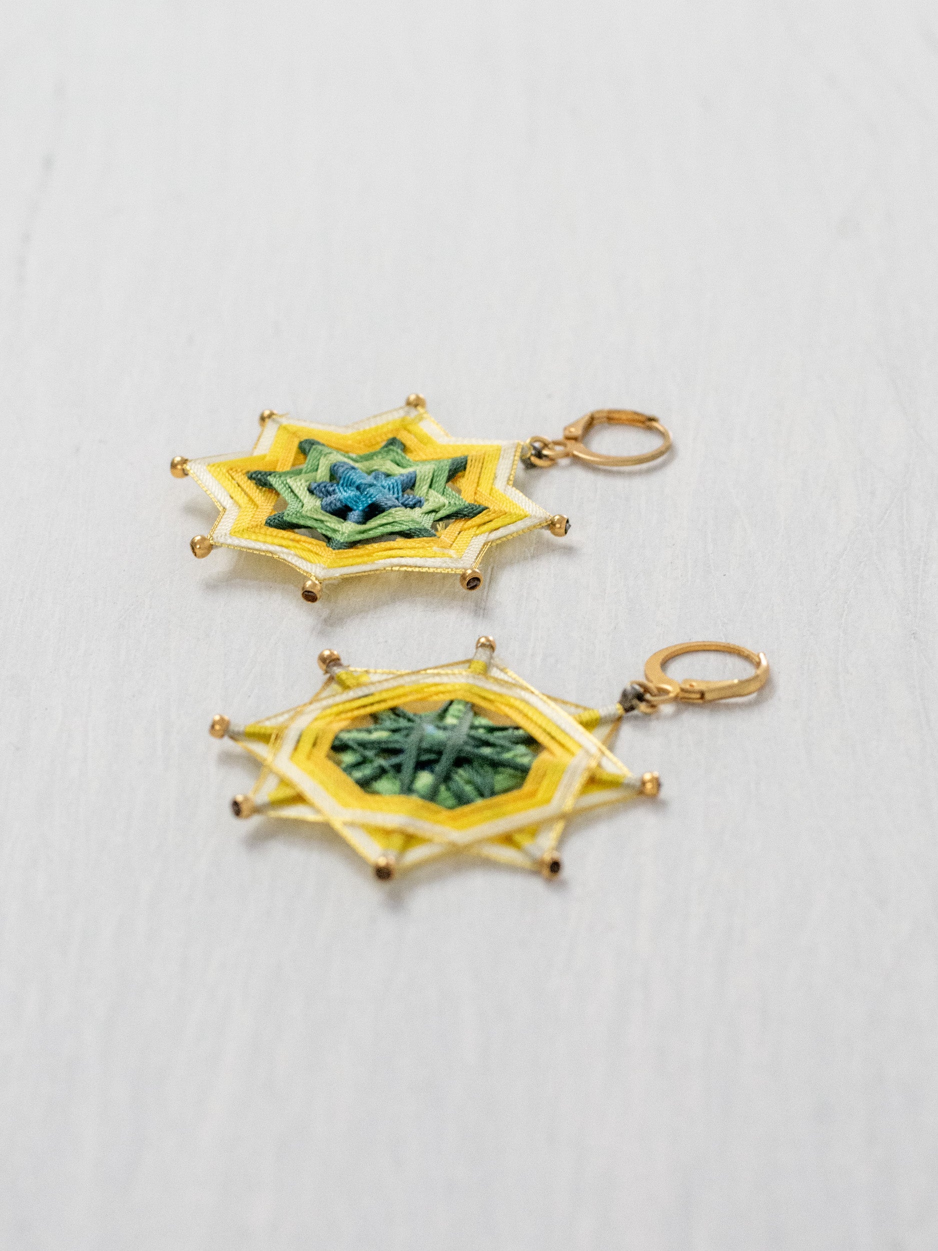 Large star mandala earrings
