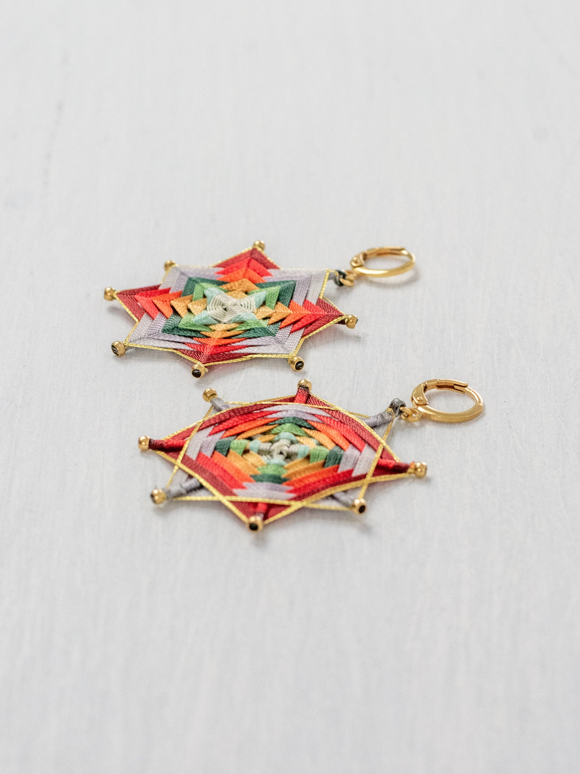 Large star mandala earrings