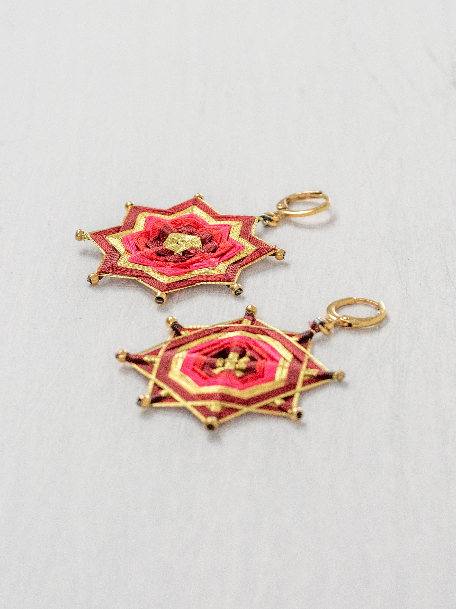 Large star mandala earrings