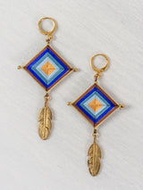 Aretes ojos de dios con plumas