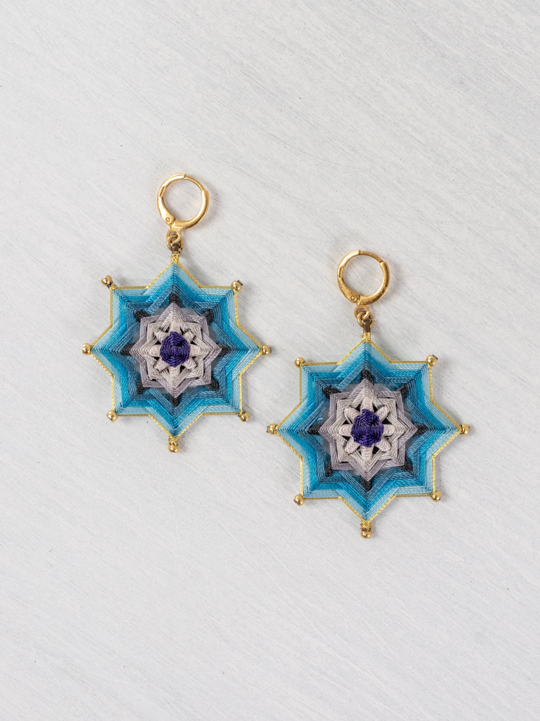 Large star mandala earrings