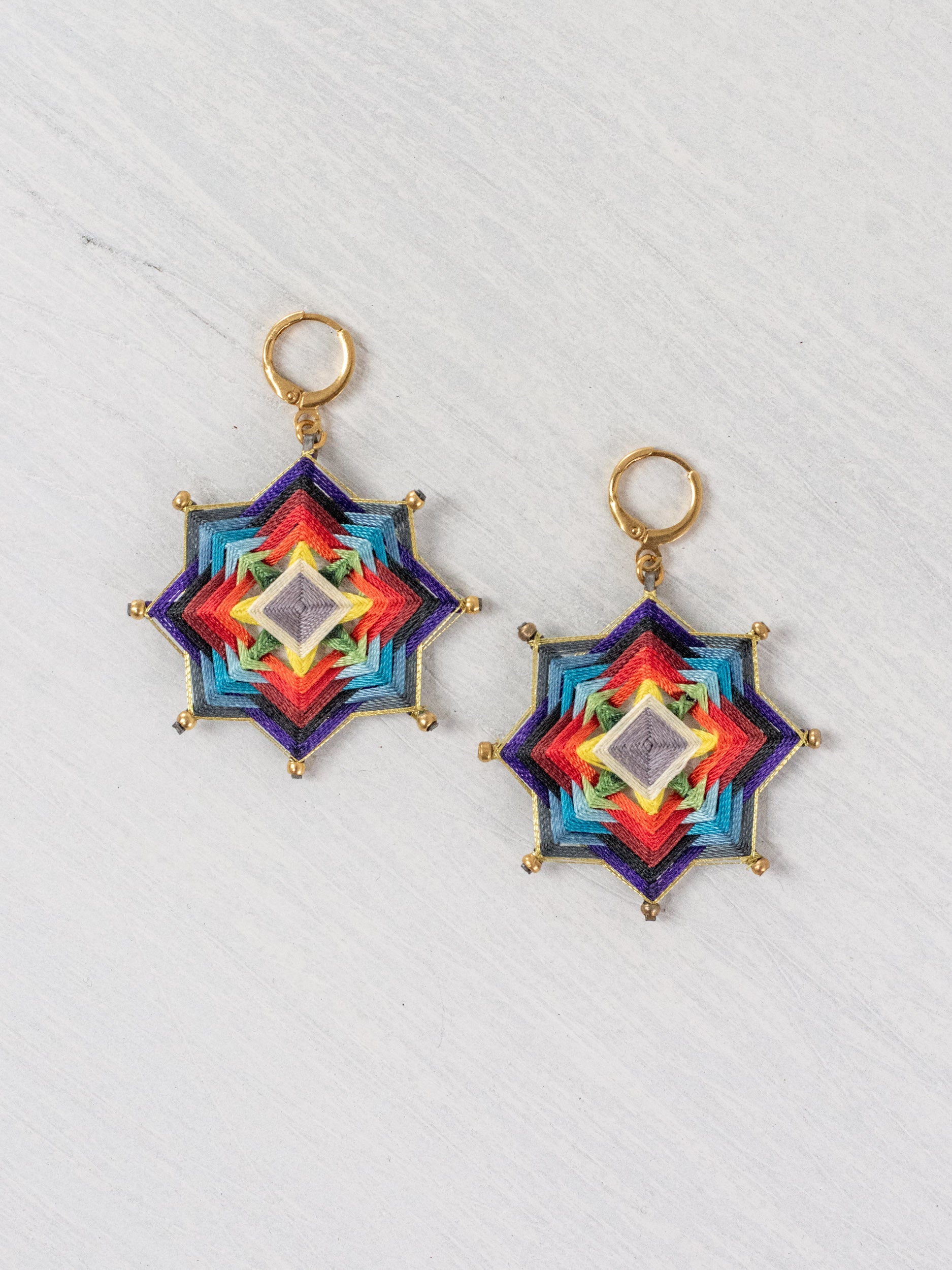 Large star mandala earrings