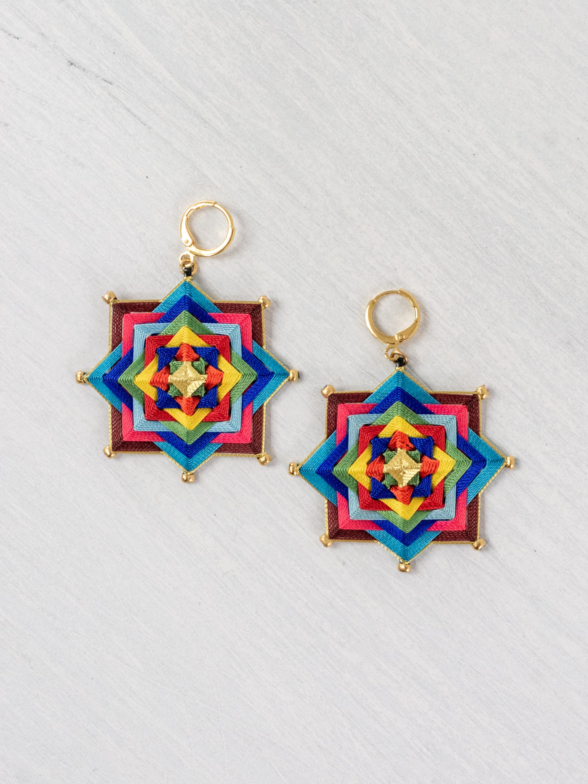 Large star mandala earrings