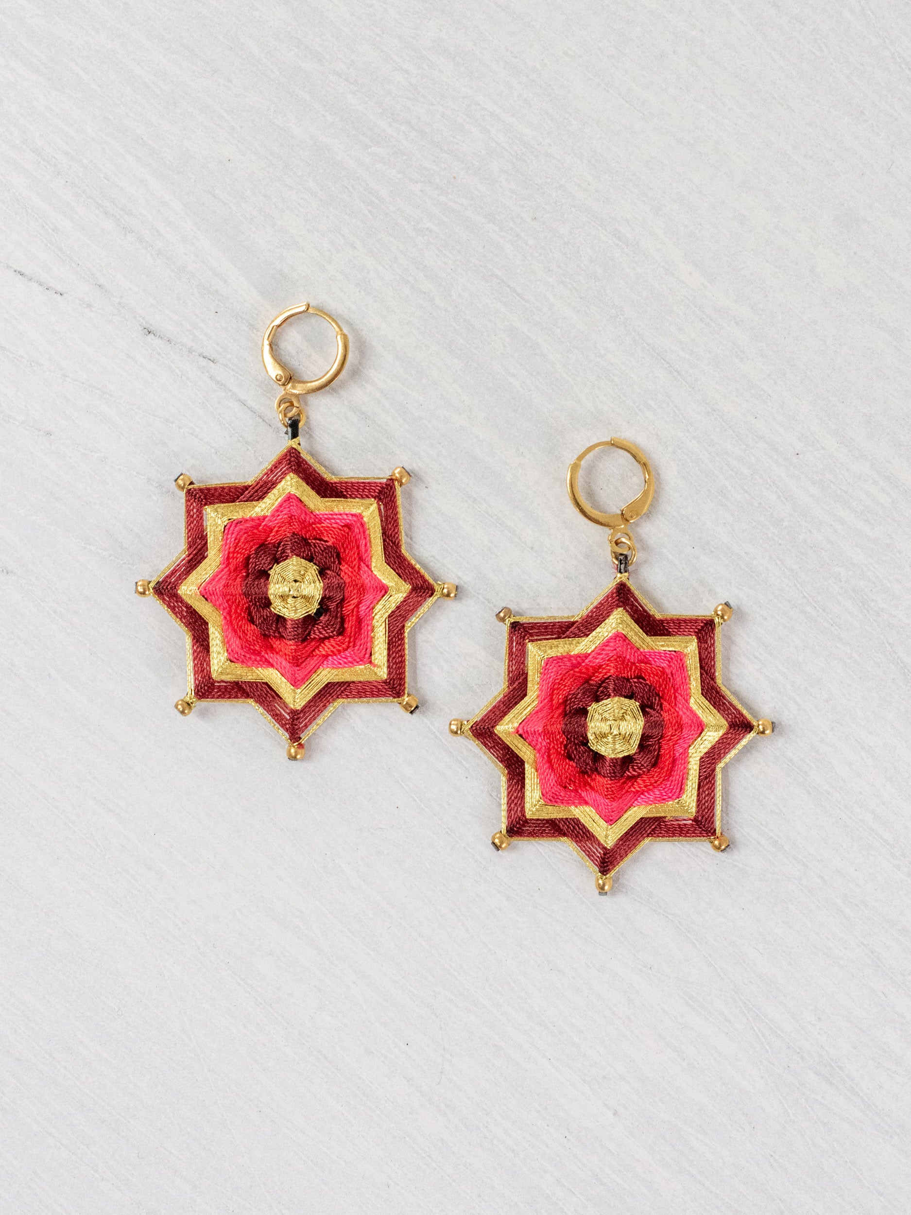 Large star mandala earrings