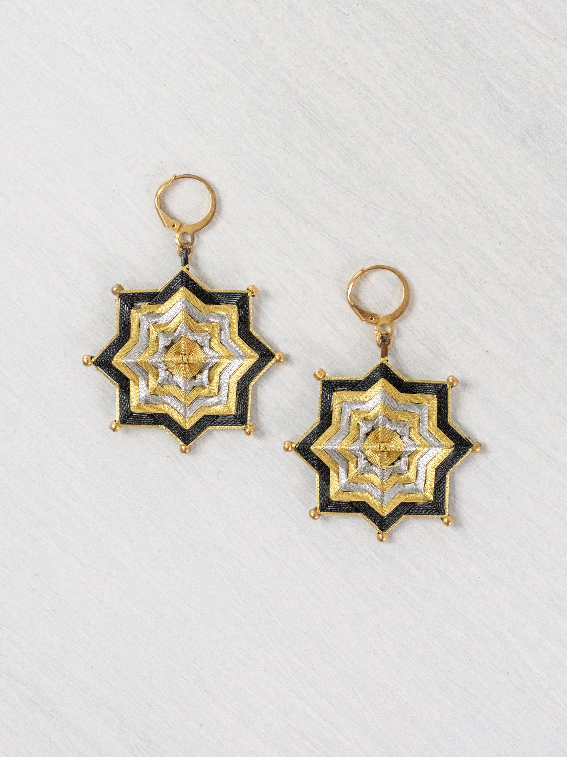 Large star mandala earrings