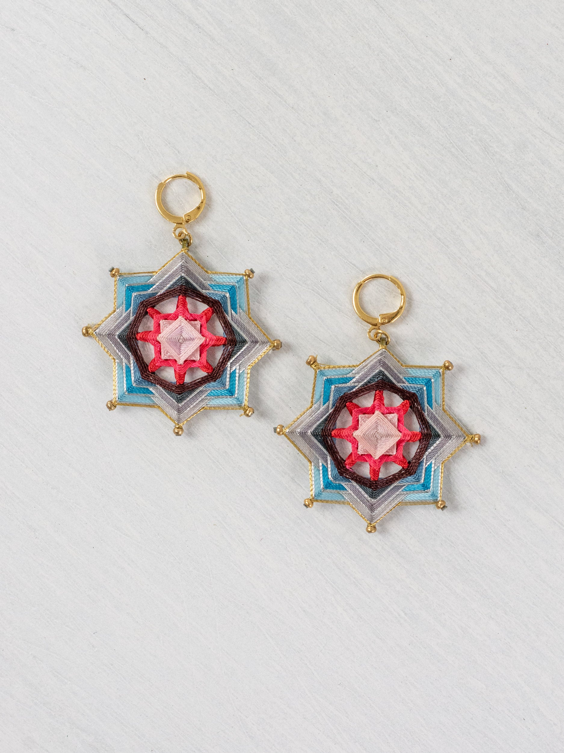 Large star mandala earrings