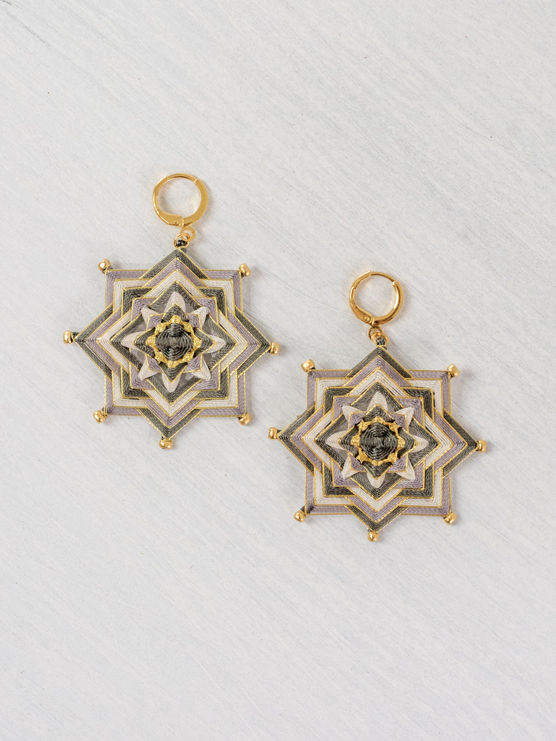 Large star mandala earrings