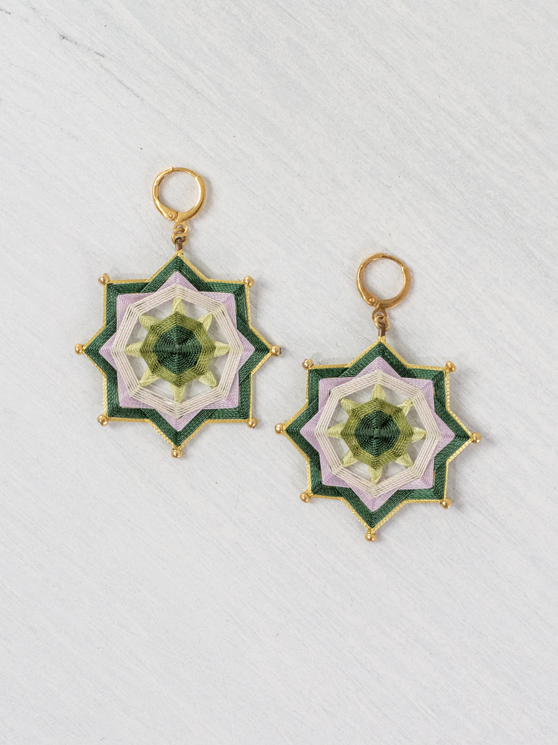 Large star mandala earrings