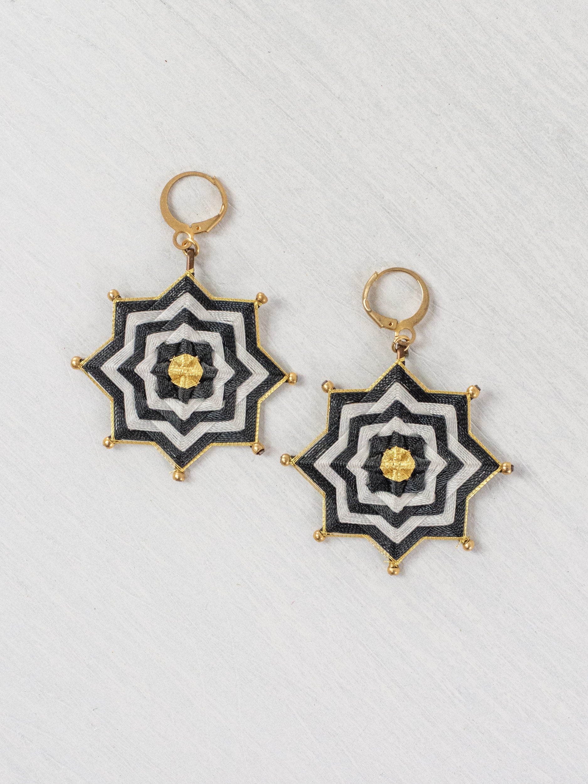 Large star mandala earrings