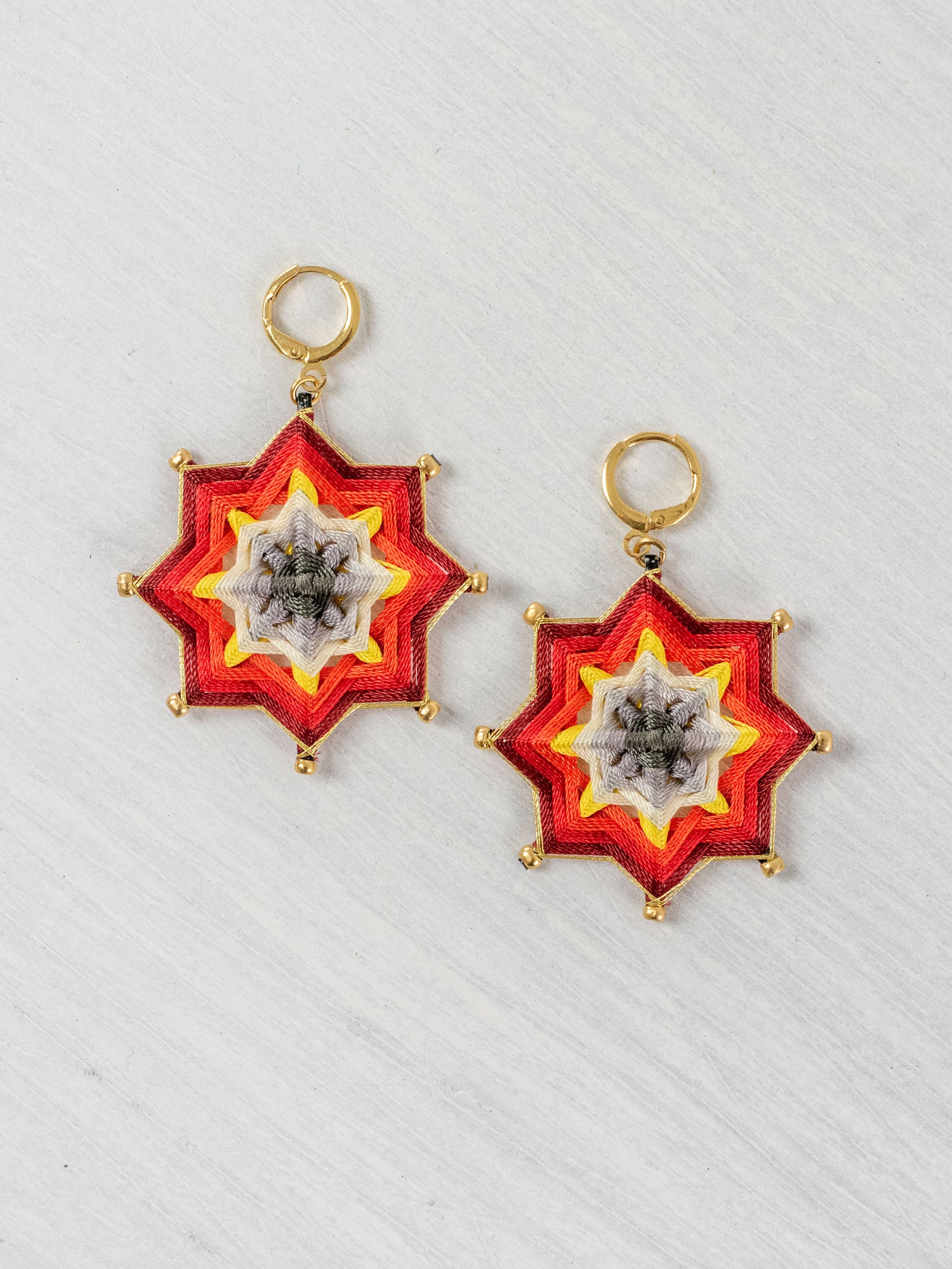 Large star mandala earrings