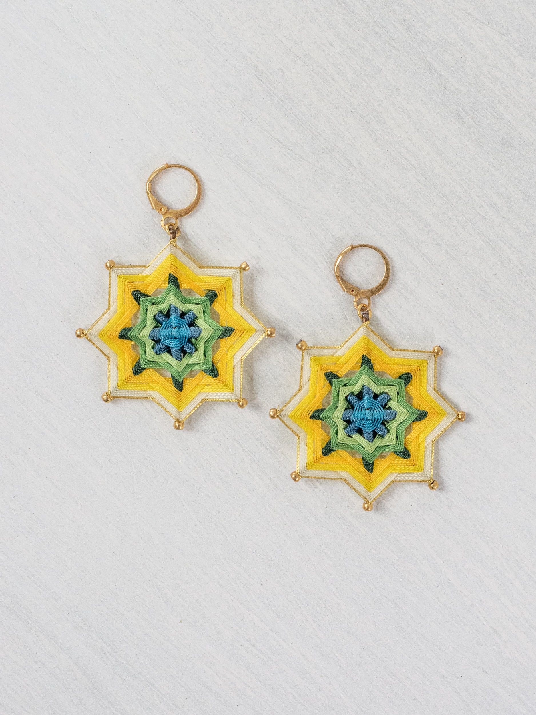 Large star mandala earrings