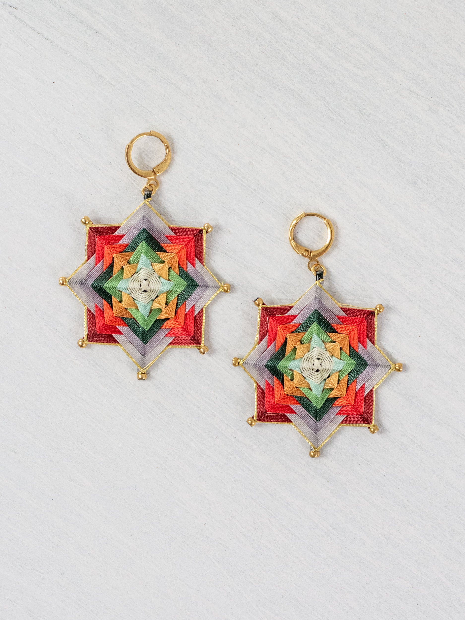 Large star mandala earrings