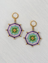 Small octagonal mandala earrings