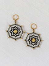 Small octagonal mandala earrings