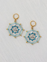 Small octagonal mandala earrings