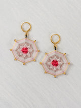 Small octagonal mandala earrings