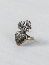 Large heart ring with cactus