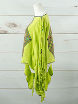 Cancuc short diamond-patterned poncho
