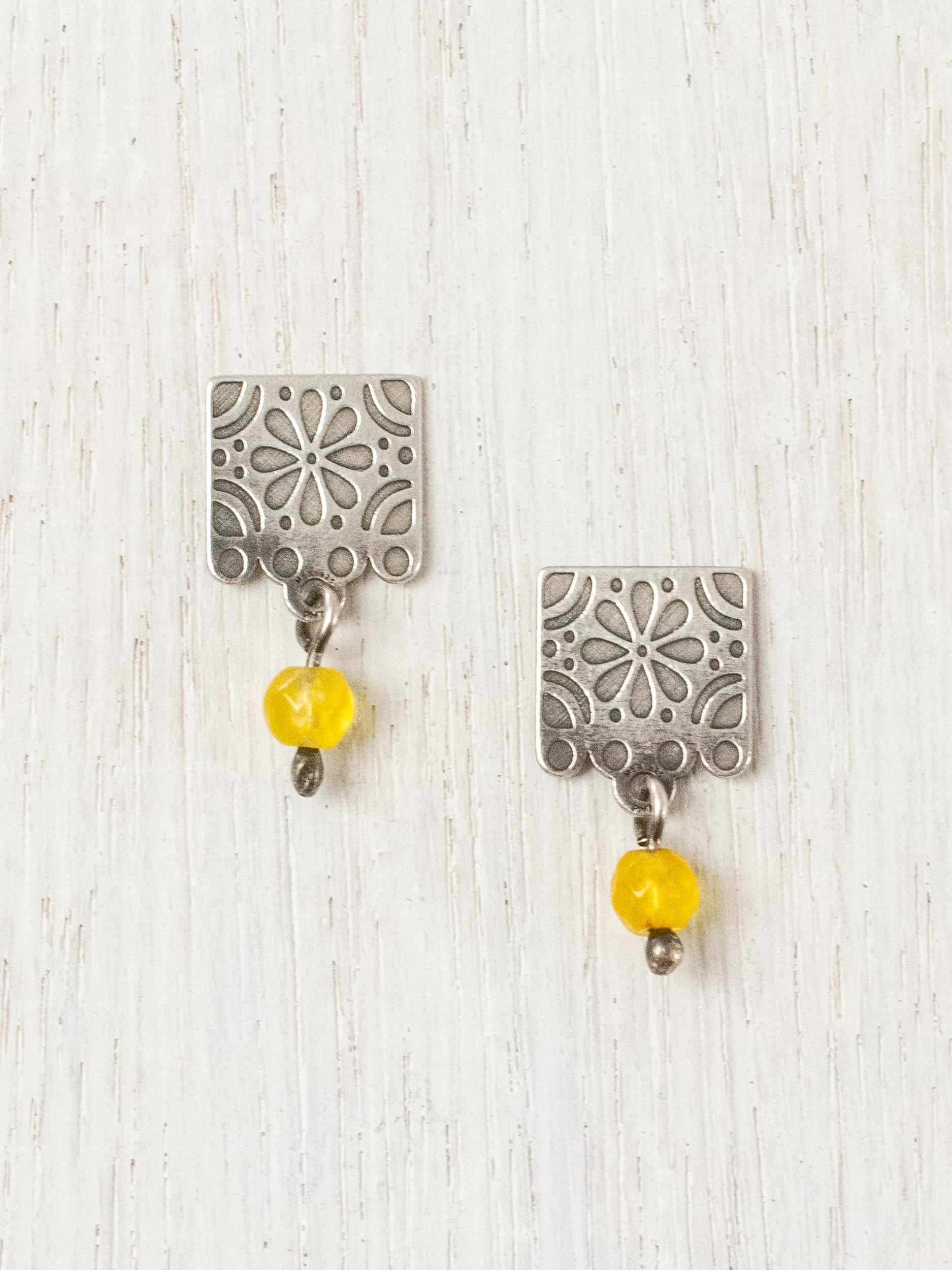 Small cut paper flower earrings