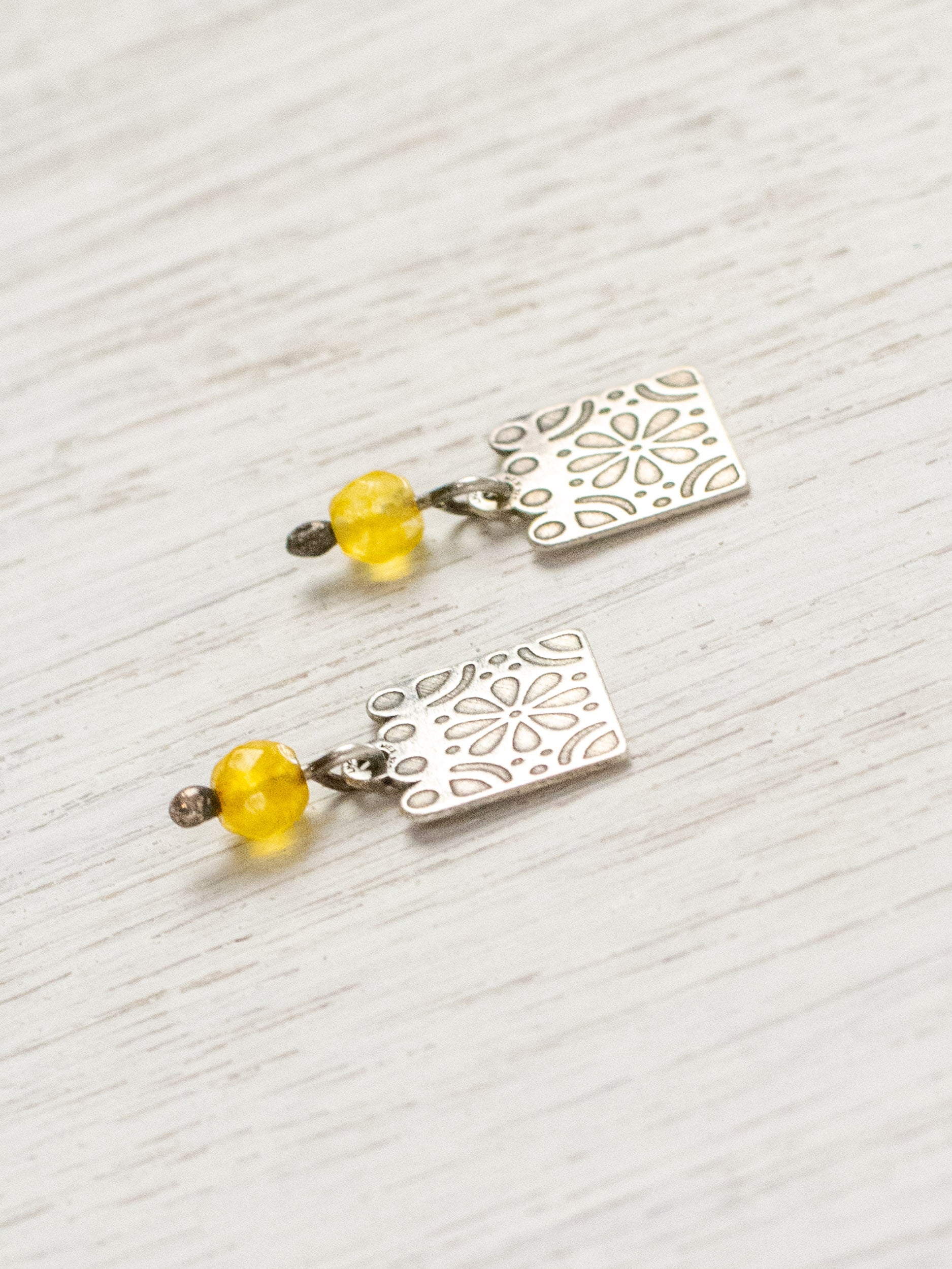 Small cut paper flower earrings