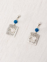 Aretes de papel picado con corazón y piedras arriba