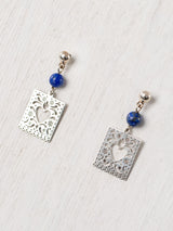 Aretes de papel picado con corazón y piedras arriba