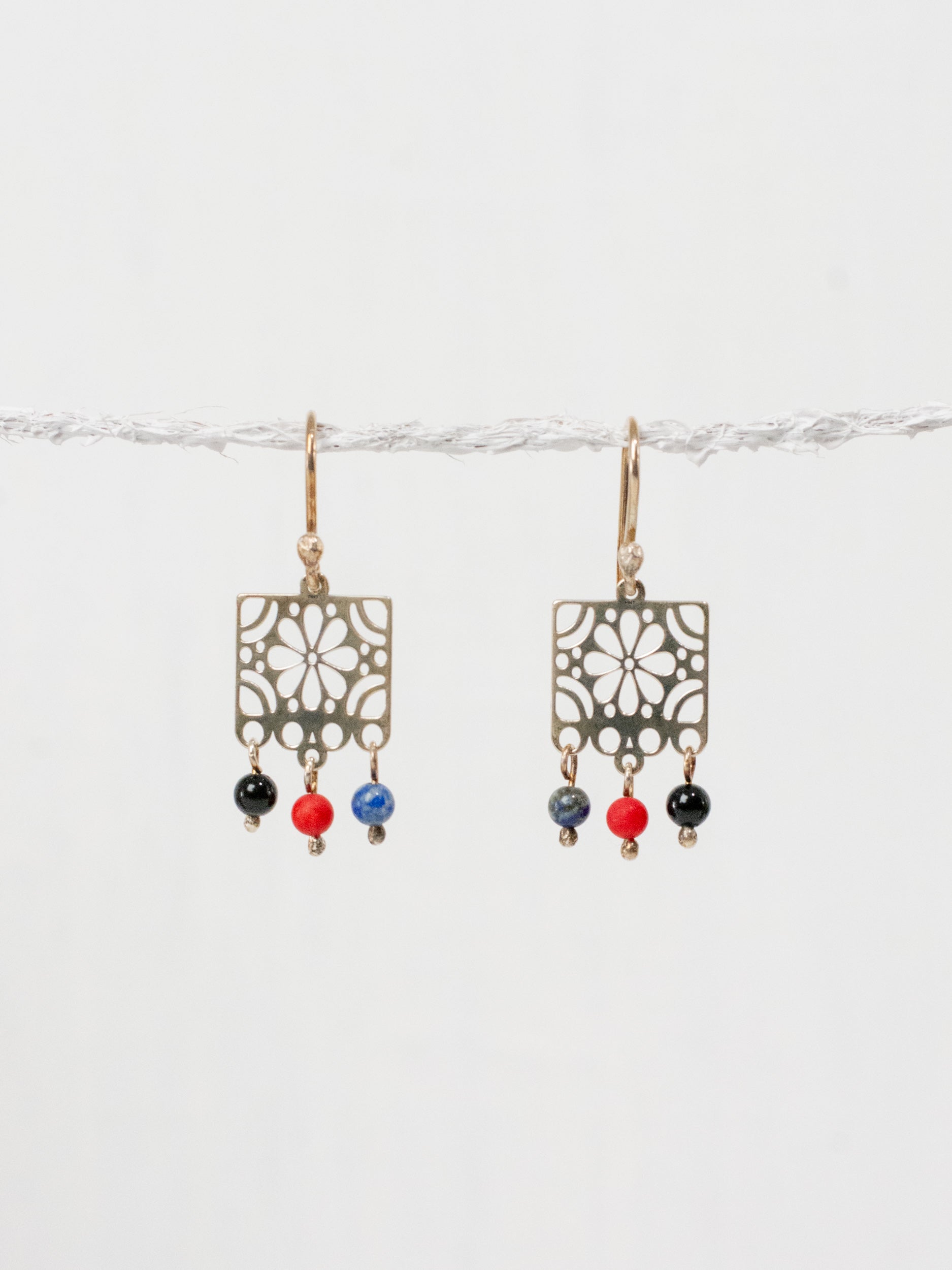 Medium paper picado flower earrings