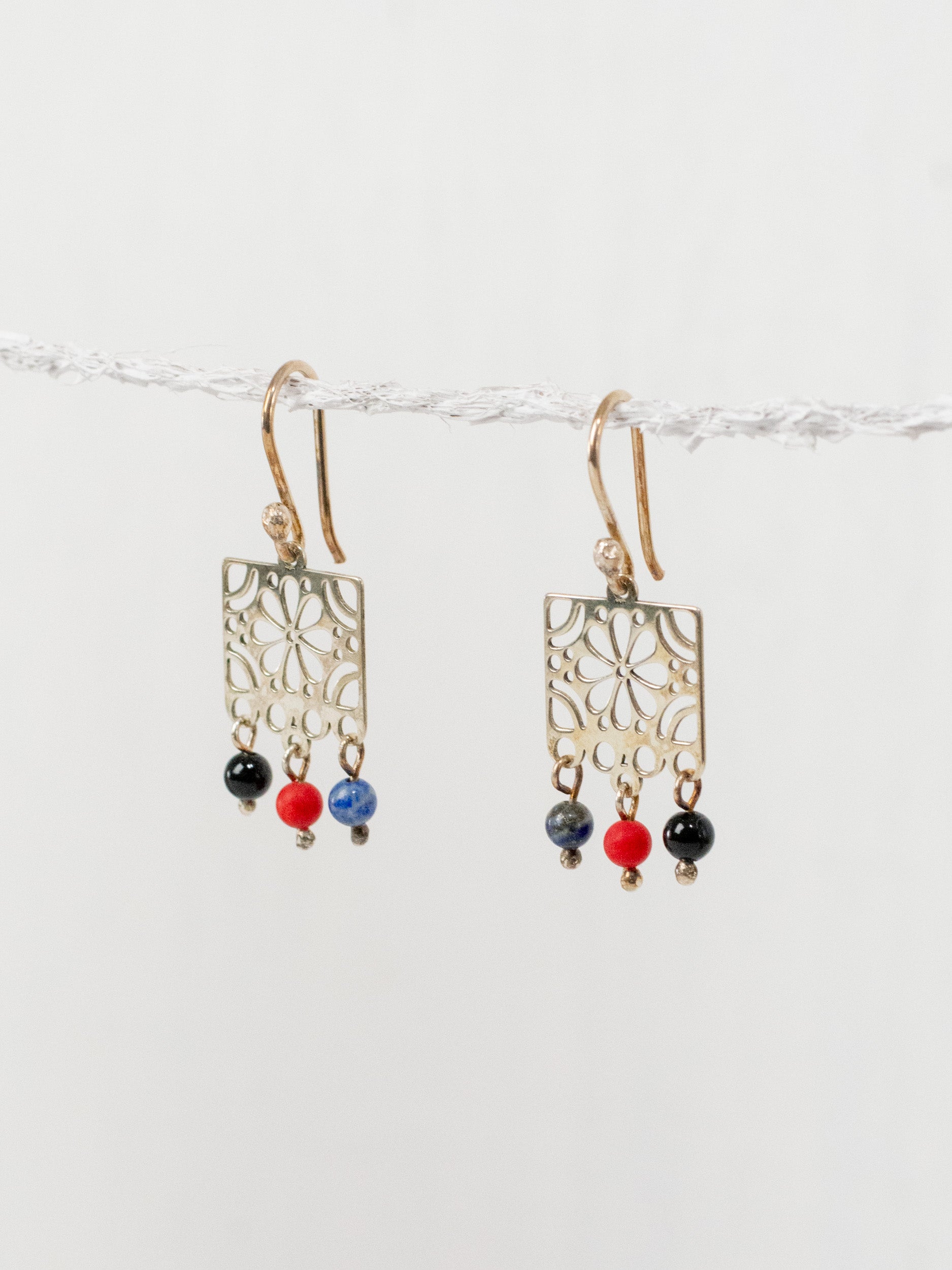Medium paper picado flower earrings