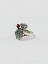 Medium prickly pear cactus ring with flower