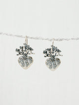 Large heart prickly pear earrings