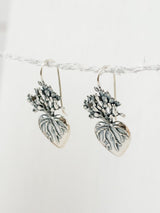Large heart prickly pear earrings