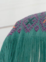 Long poncho two frayed lines Chiapas