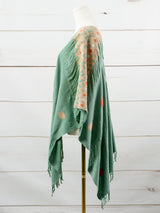 Long poncho two frayed lines Chiapas