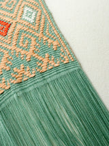 Long poncho two frayed lines Chiapas