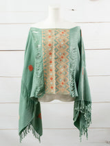 Long poncho two frayed lines Chiapas