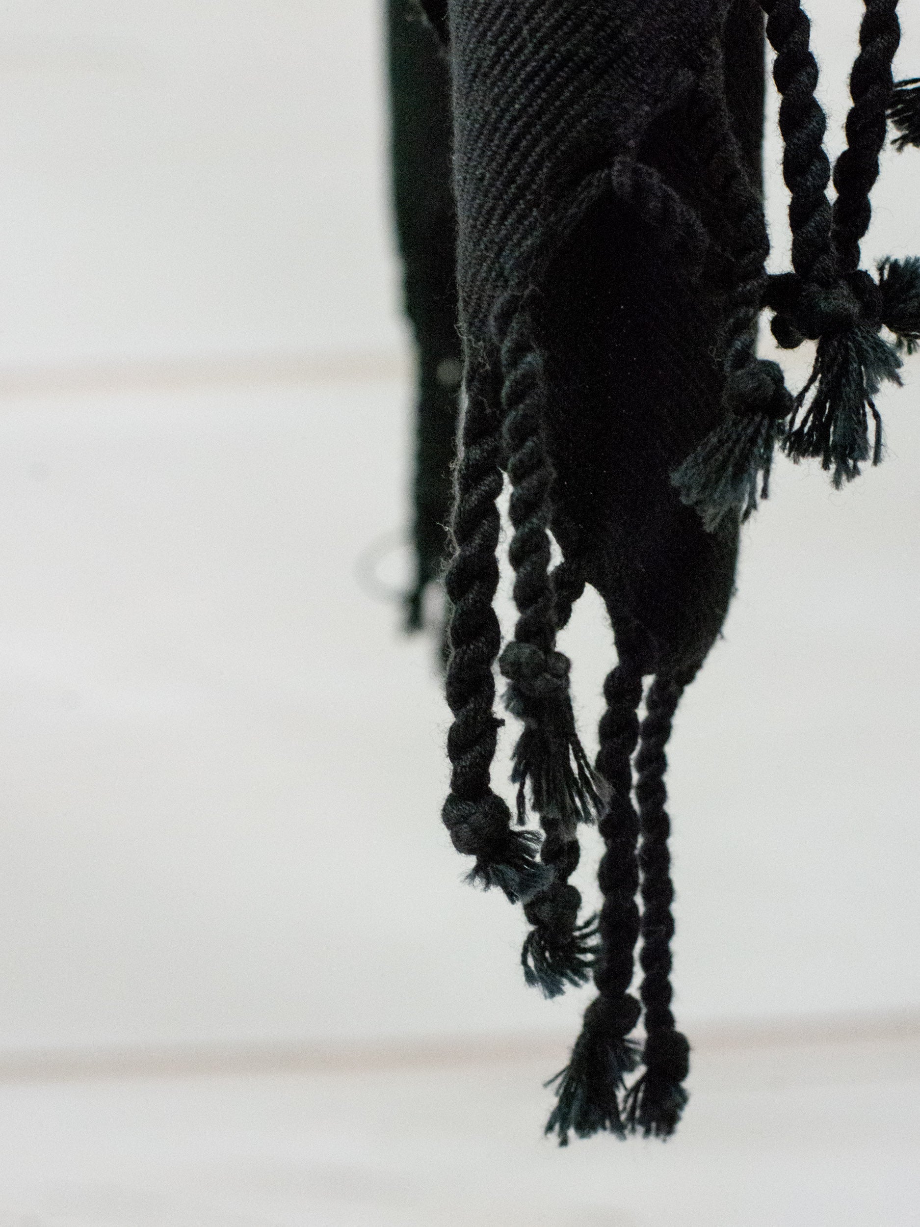 Long poncho two frayed lines Chiapas