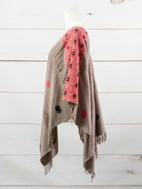 Long poncho two frayed lines Chiapas