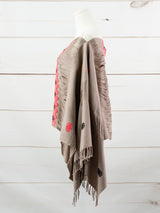 Long poncho two frayed lines Chiapas