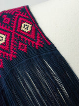 Long poncho two frayed lines Chiapas